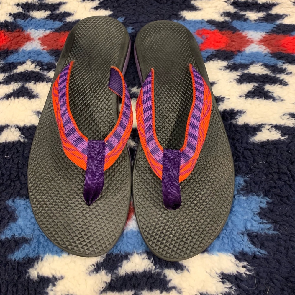 Chaco Playa Pro Web Flip Flops Purple and Red